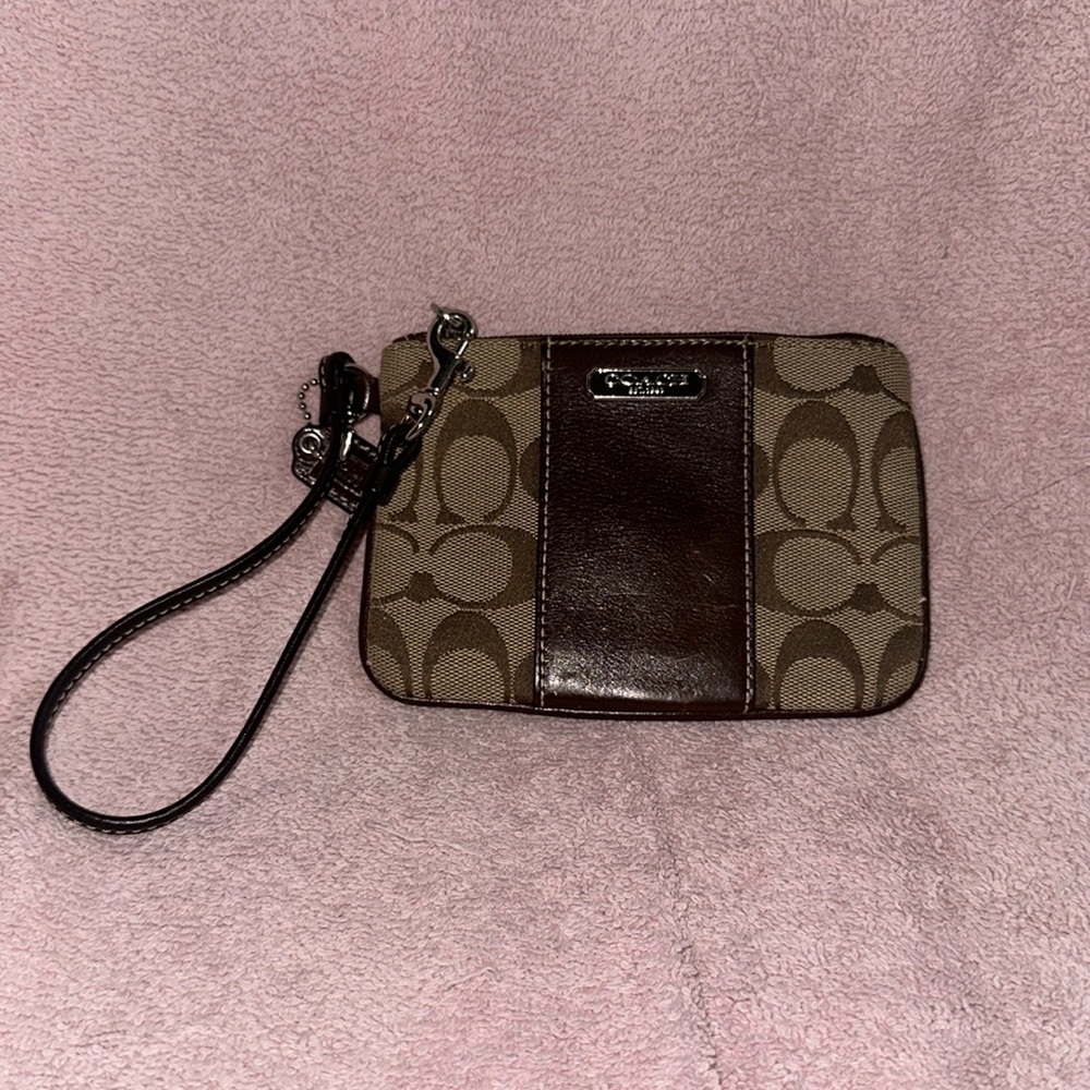 Brown coach wristlet